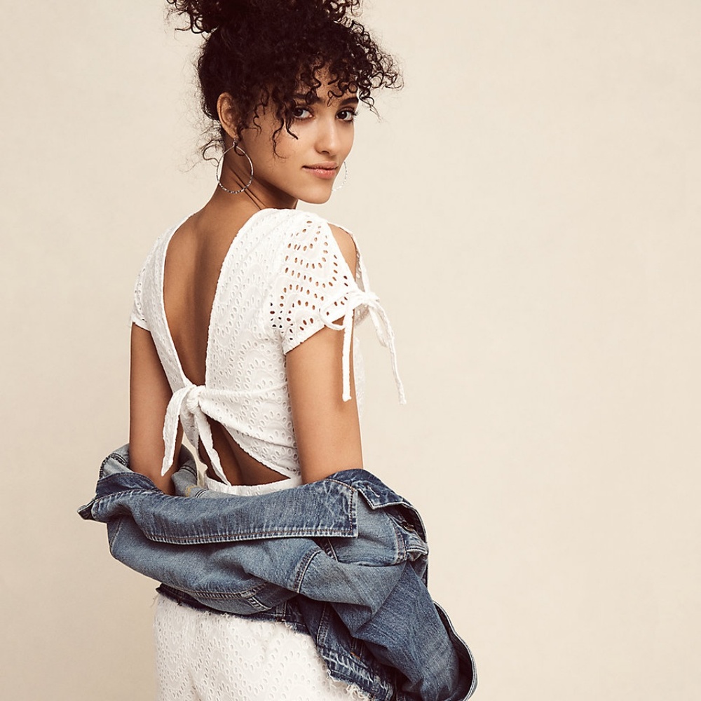 NWT Express Tie-back Eyelet Romper - Picture 2 of 6